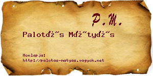 Palotás Mátyás névjegykártya
